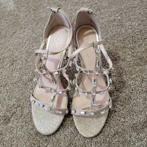 Badgley Mischka Gold Strappy Heels